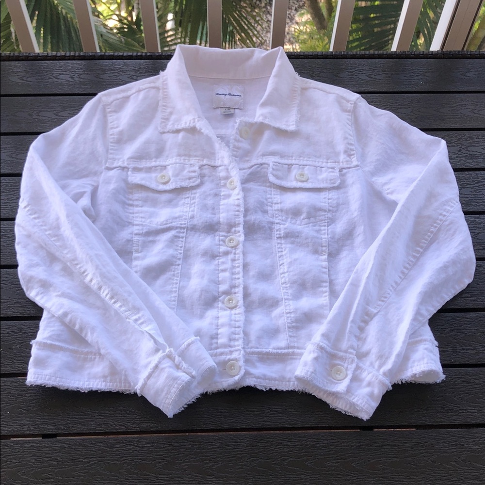 Tommy Bahama Two Palms 100% Linen Raw-Edge Jacket